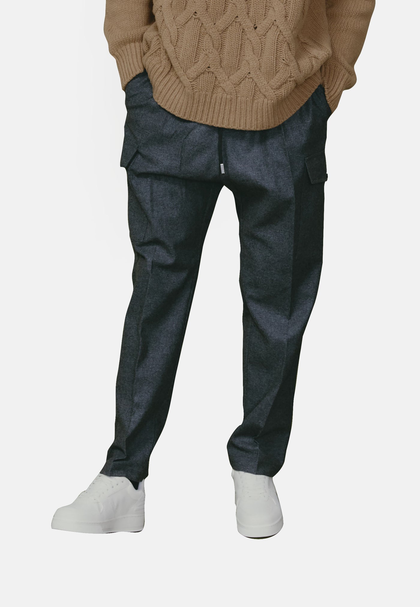 242L01008    MIX WOOL CARGO PANTS WITH COULISSE