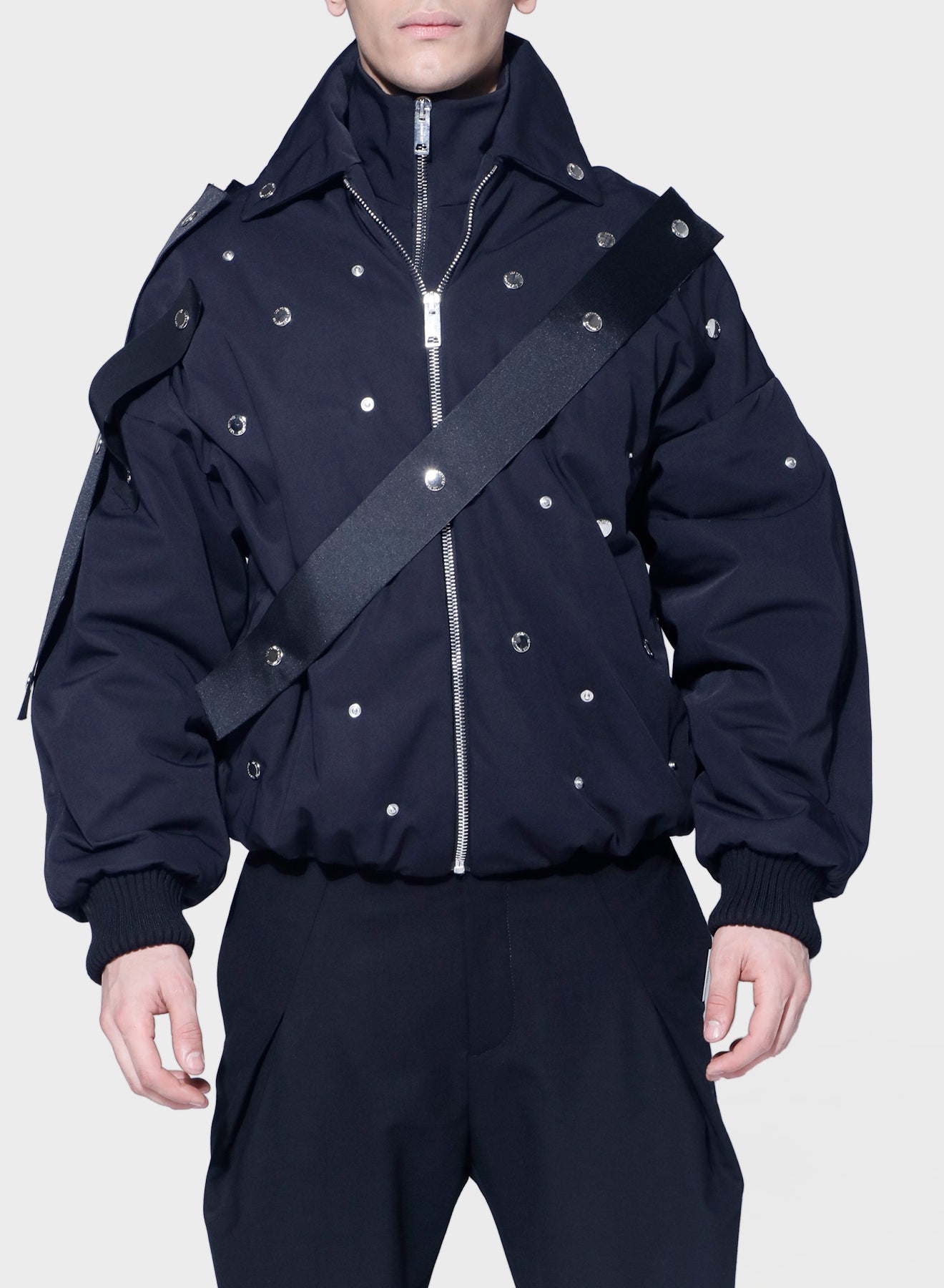 BOMBER BOTTON RAIN WITH DETACHEBLE COLLAR