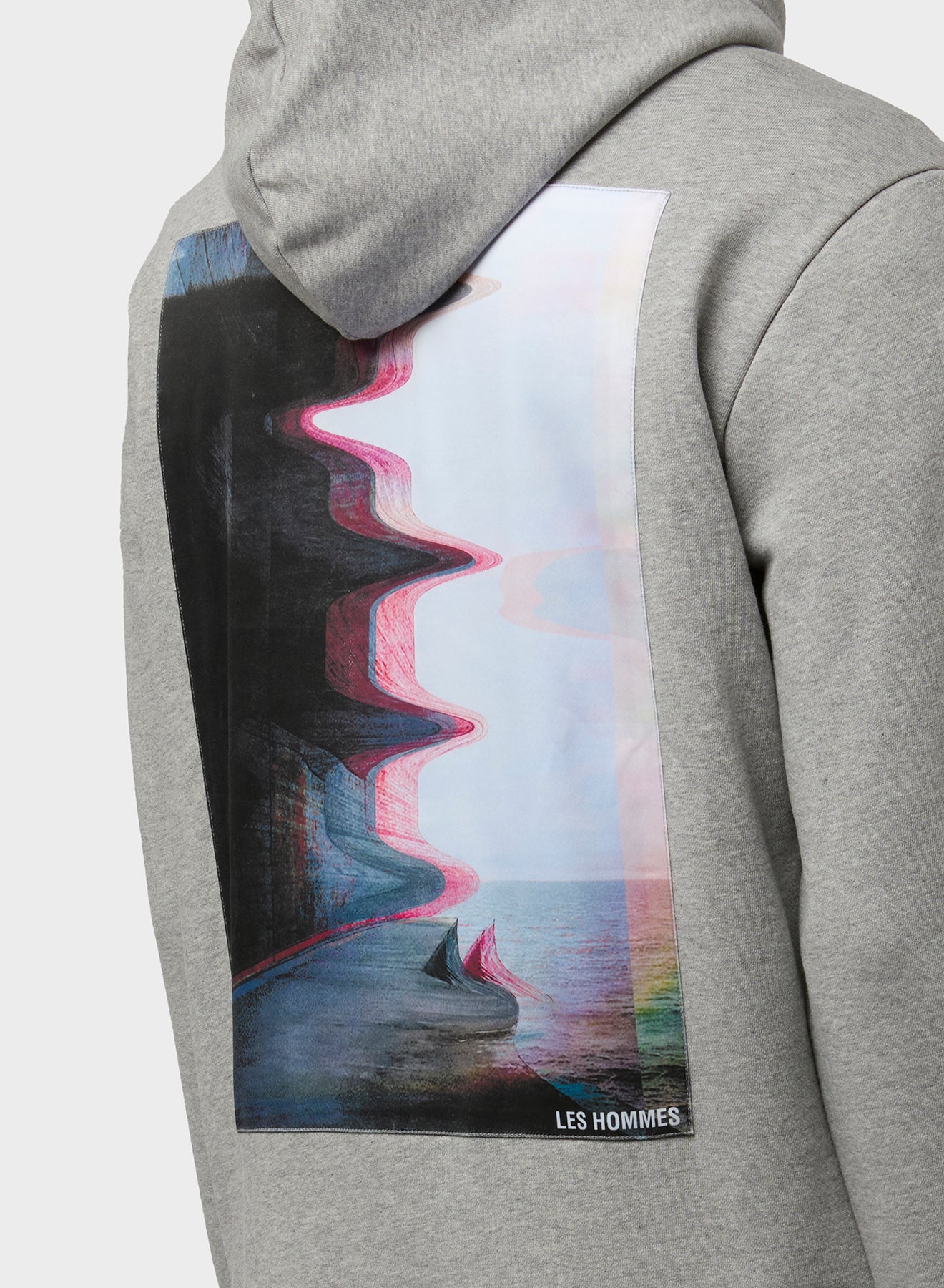 COMFY FLEECE WITH SILK FLUID PRINTS ON THE BACK