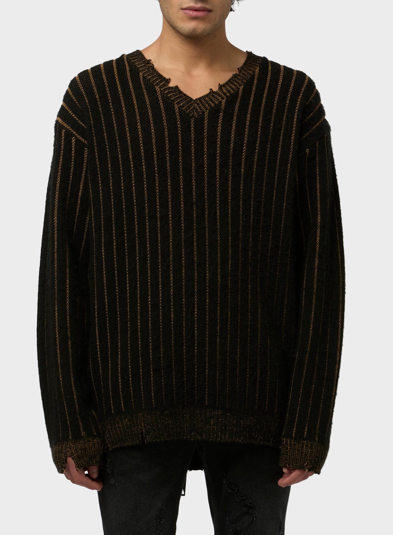 V SHAPE KNIT VANISE WITH ZIP ON THE BACK