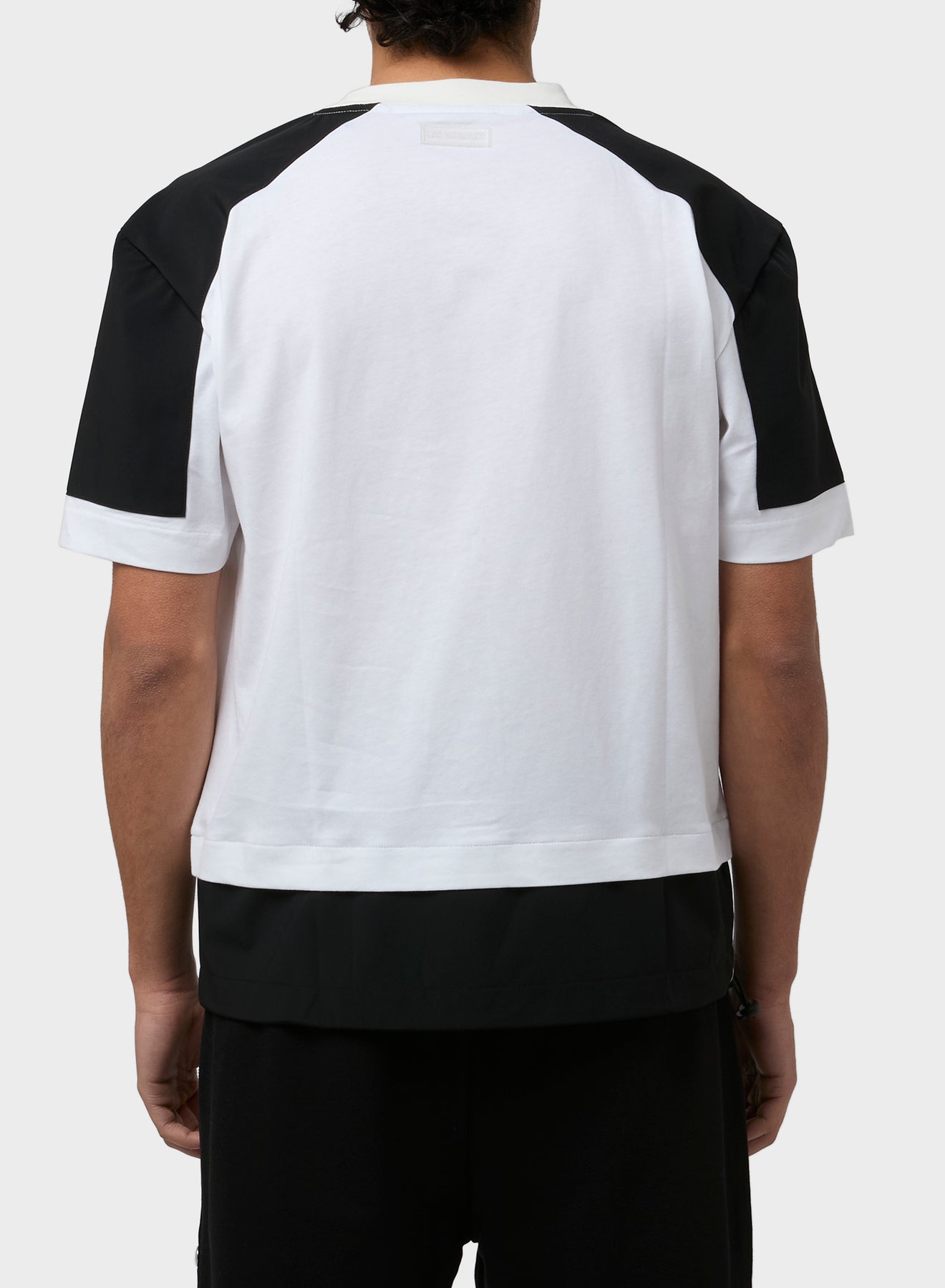 ROUND NECK NYLON DOUBLE LYERING T-SHIRT