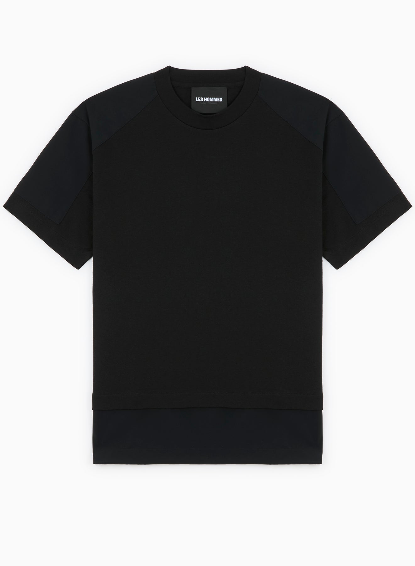 ROUND NECK NYLON DOUBLE LYERING T-SHIRT