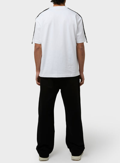 ROUND NECK GROSGRAIN ON SLEEVES T-SHIRT