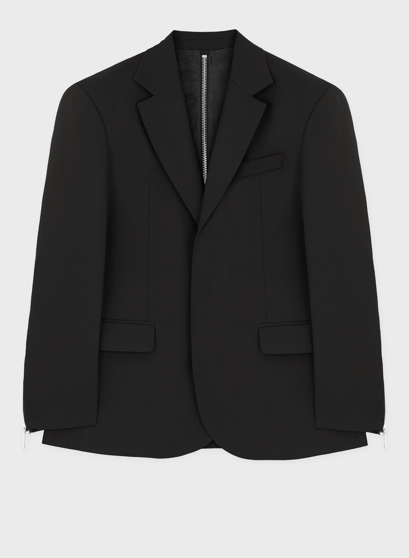 SPLIT BLAZER WITH VERTICAL ZIP HIDDEN BUTTONS