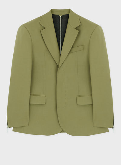 SPLIT BLAZER WITH VERTICAL ZIP HIDDEN BUTTONS