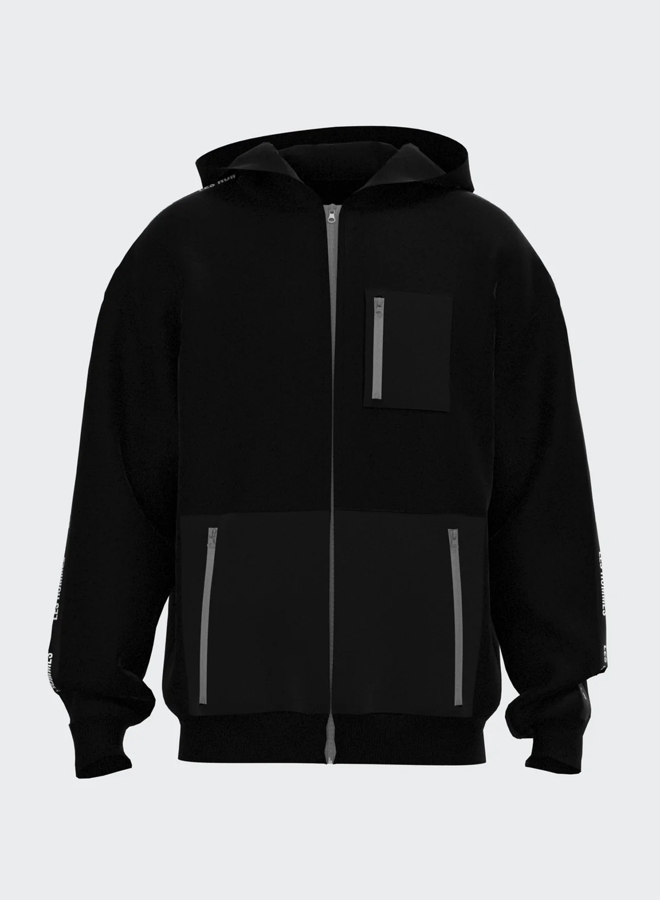 FULL ZIP HOODIE WITH EMBOSSED TAPE