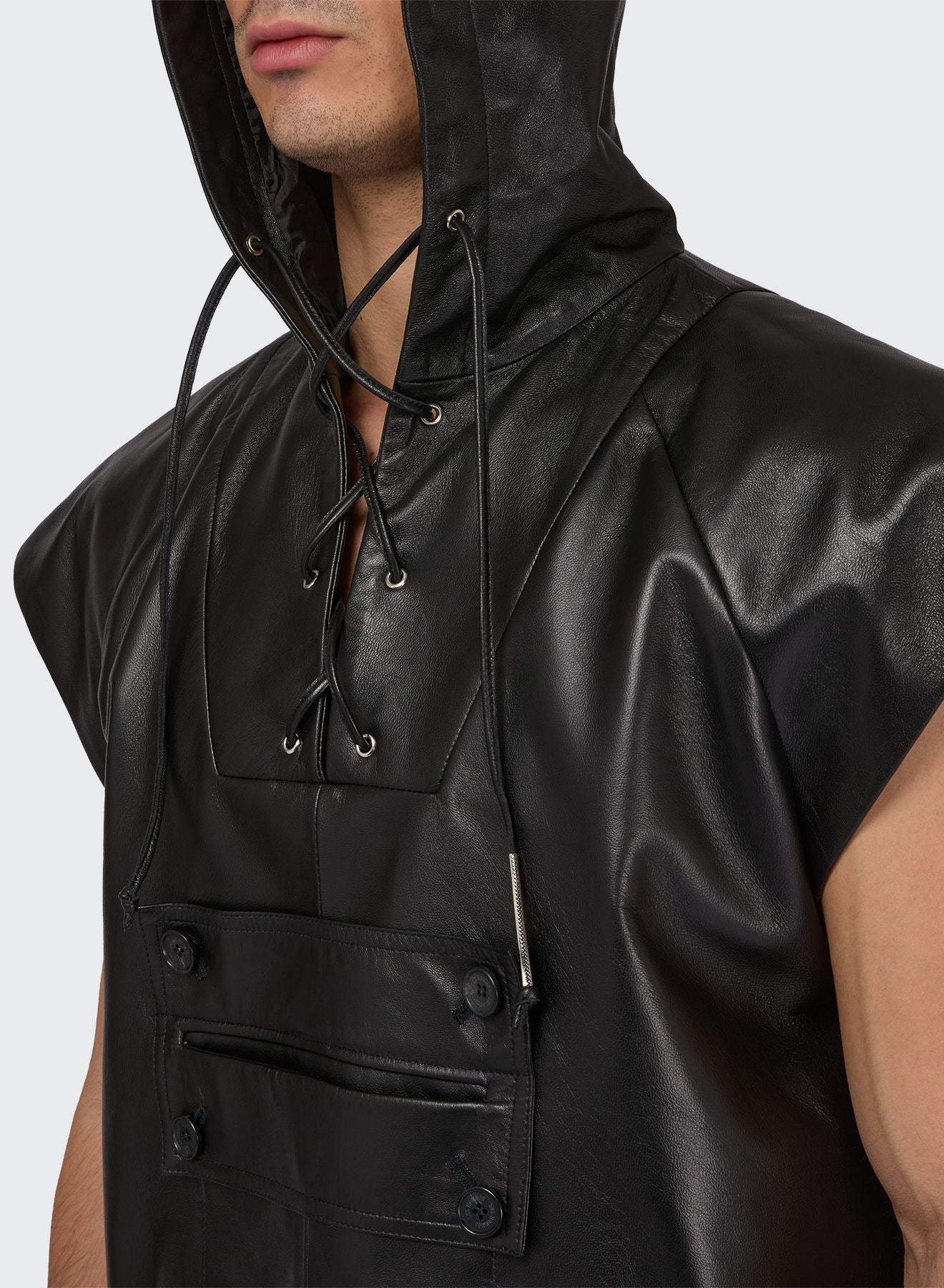 LEATHER ANORAK