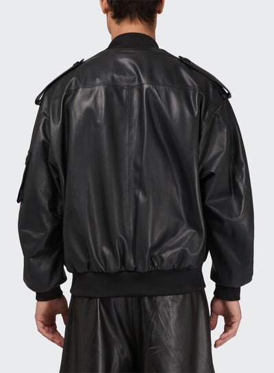 LIGHT LEATHER BOMBER