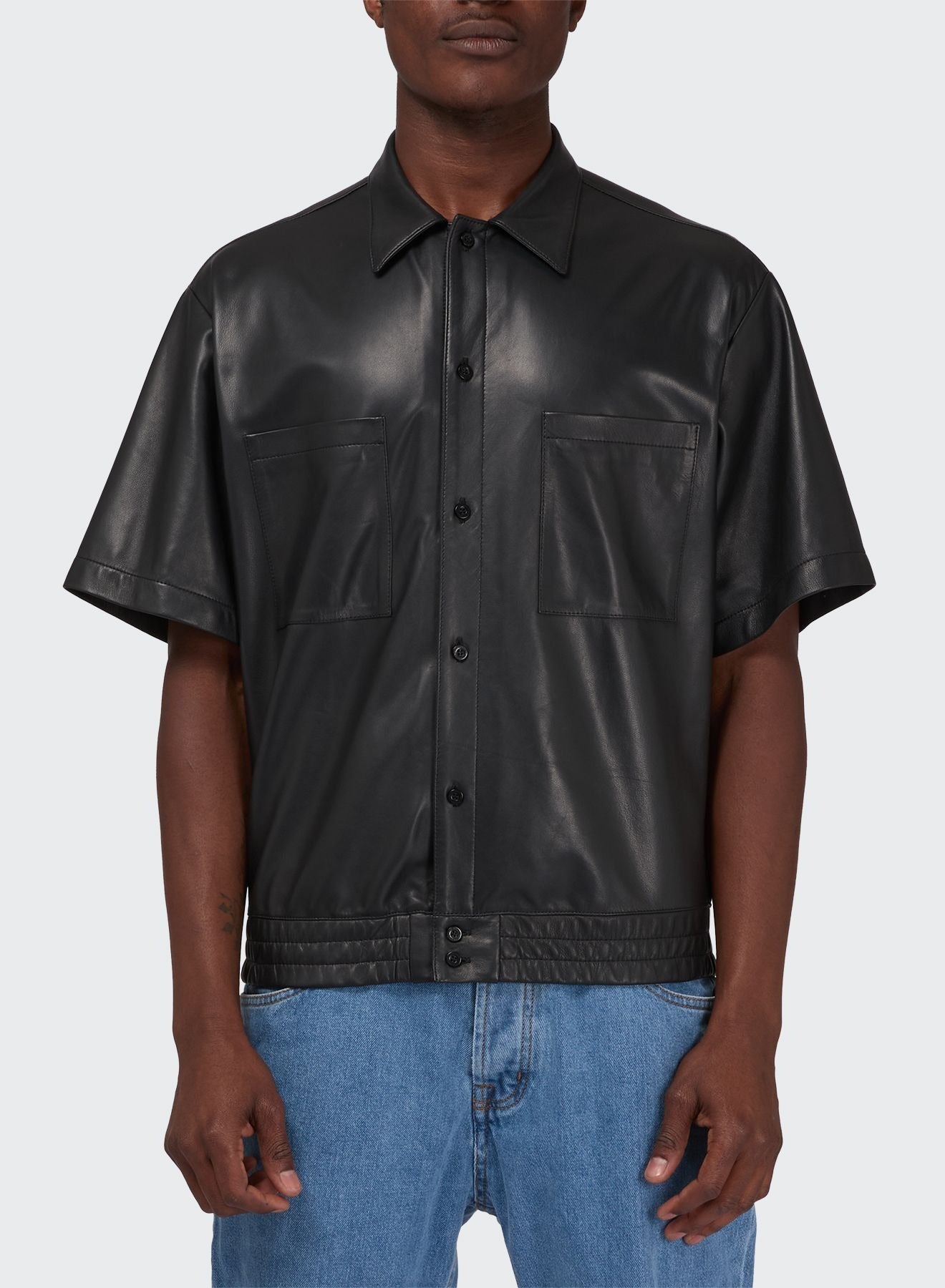 LIGHT LEATHER BOWLING SHIRT