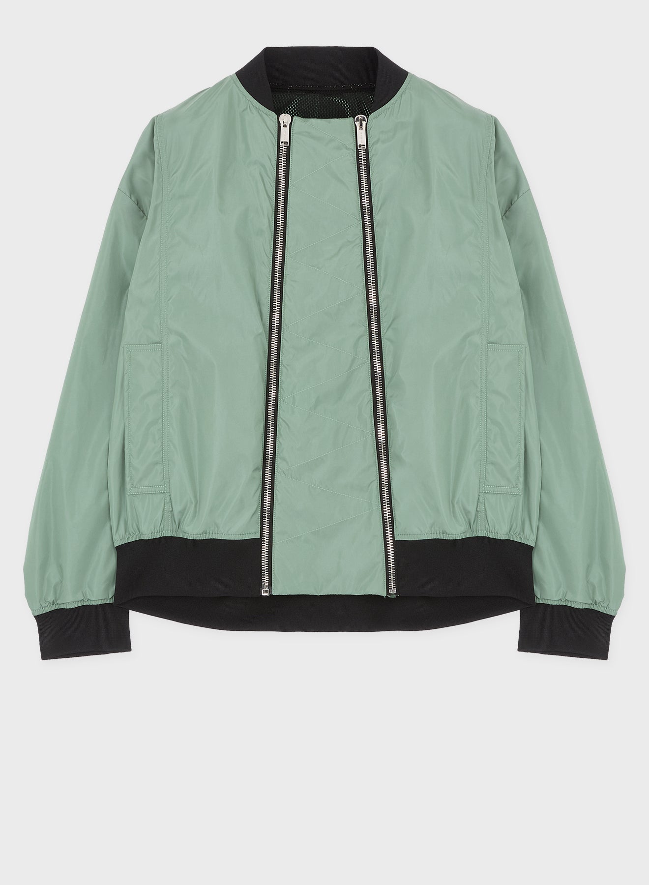 BOMBER WITH DOUBLE FRONT ZIPS AND SIDE POCKETS