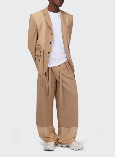 3 BUTTON TROUSER WITH COULISSE DOUBLE LAYERING