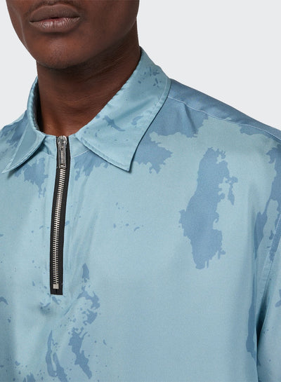 HALF ZIP SILK CAMO CLASSIC SHIRT