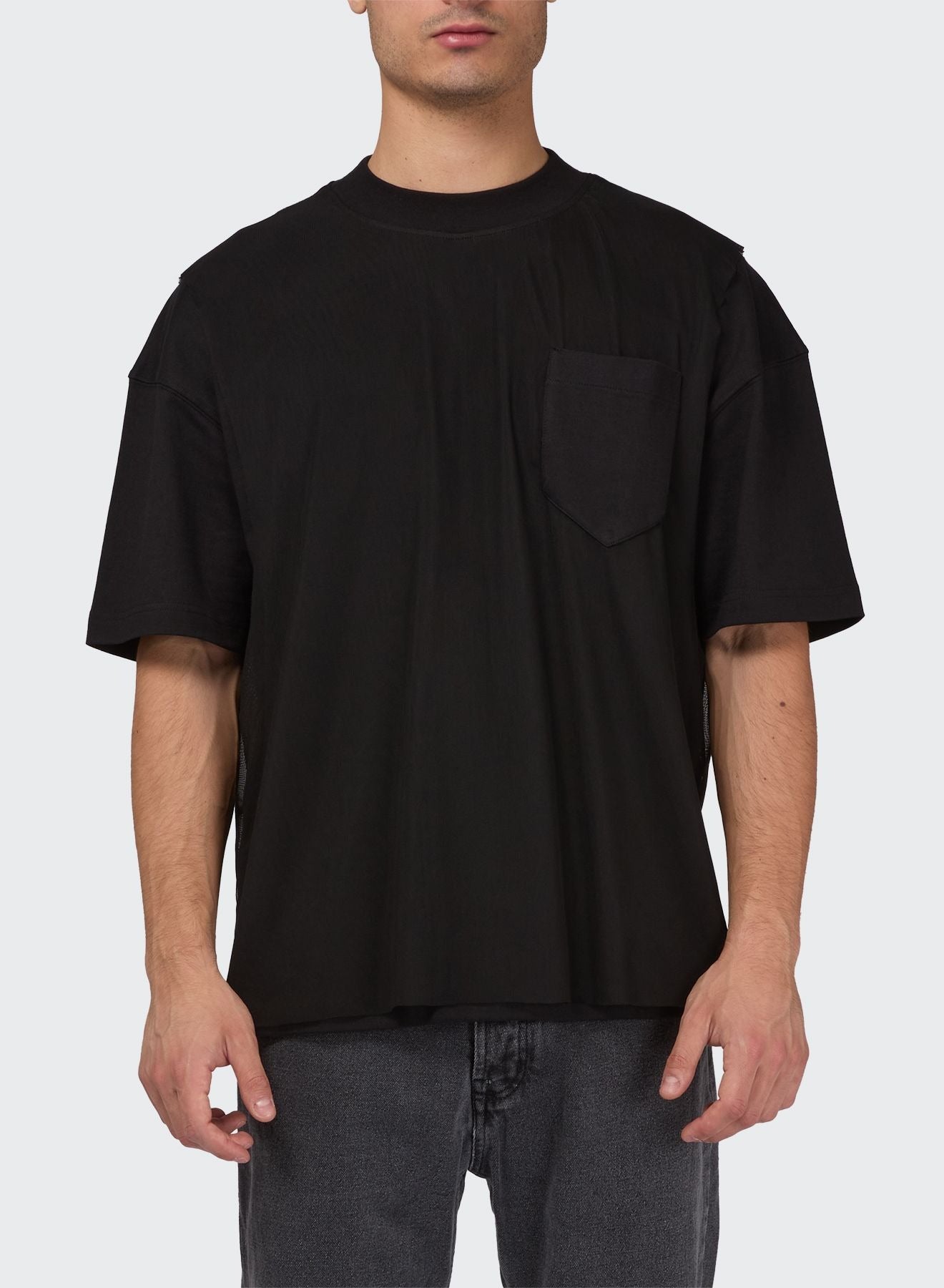 JERSEY AND MESH POCKET T-SHIRT