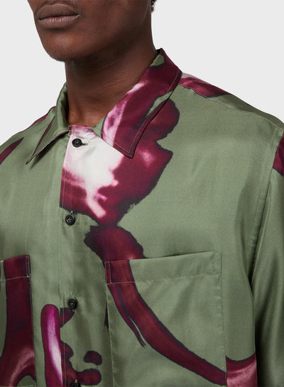 BOWLING CAMO FACE SILK SHIRT