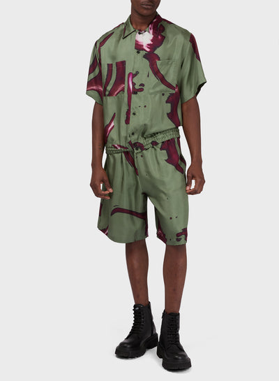 BOWLING CAMO FACE SILK SHIRT