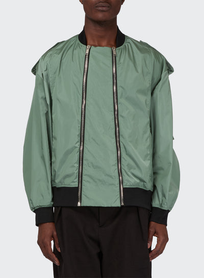 BOMBER WITH DOUBLE FRONT ZIPS AND SIDE POCKETS